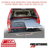 OUTBACK 4WD INTERIORS 2DRAWER FRIDGE FLOOR FITS GREAT WALL V240 DC03-07/12